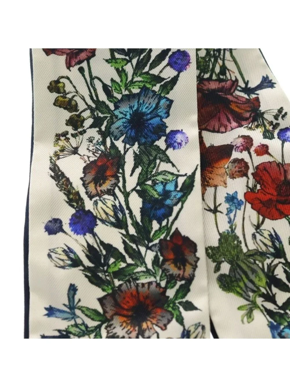 Dior D-millefiori Mitzah Flower Print Silk Twilly Scarf